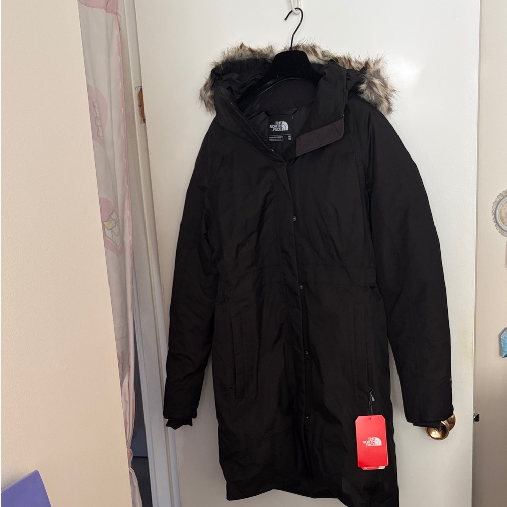 The North Face Black Coat with Fur Trim